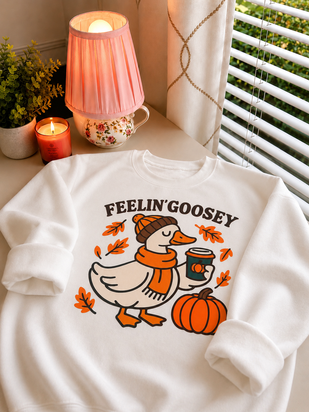 Feeling Goosey Crewneck in White