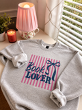 Book Lover Fleece Crewneck in Ash Grey