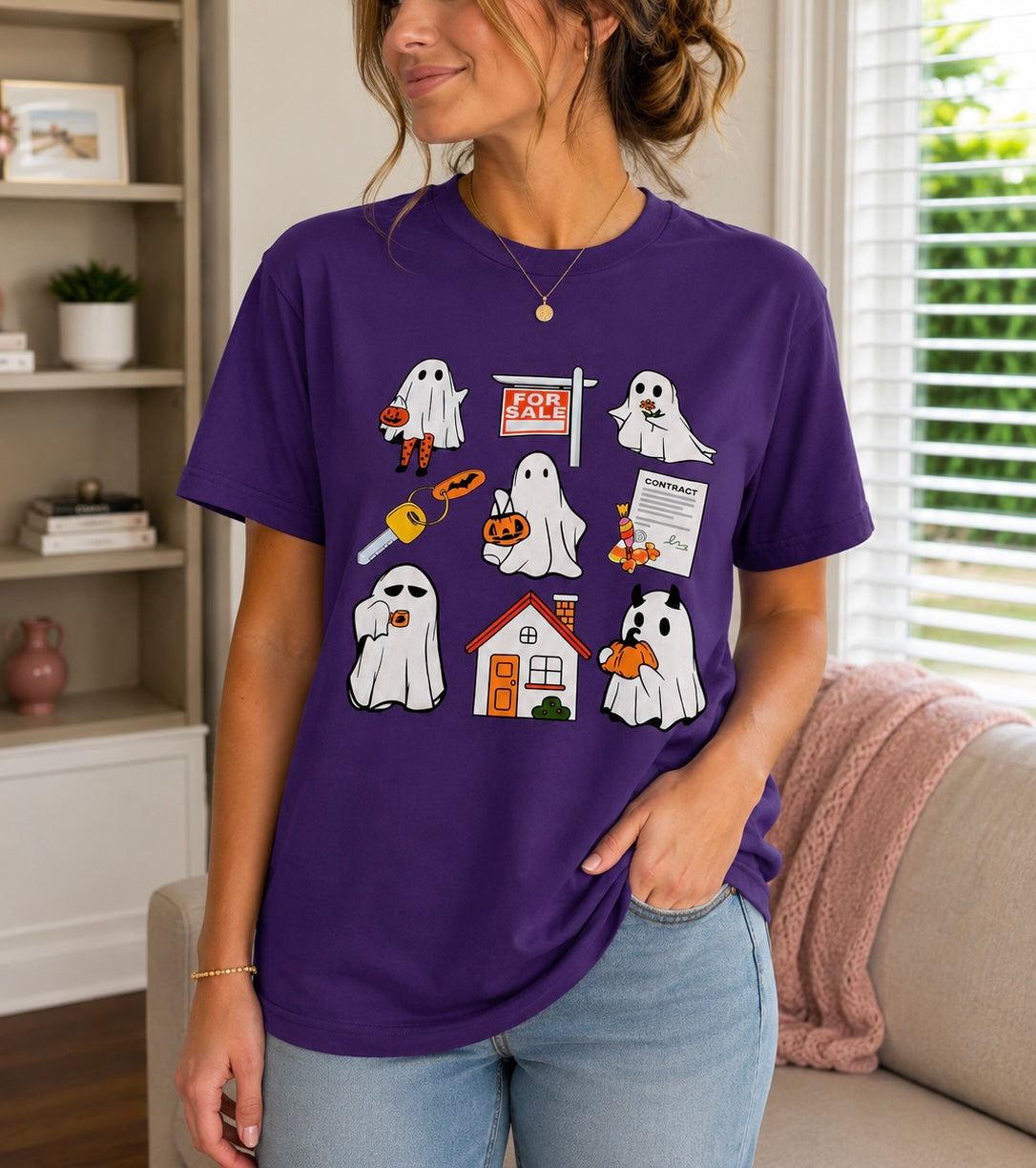 For Sale Ghost T - Shirt in Purple