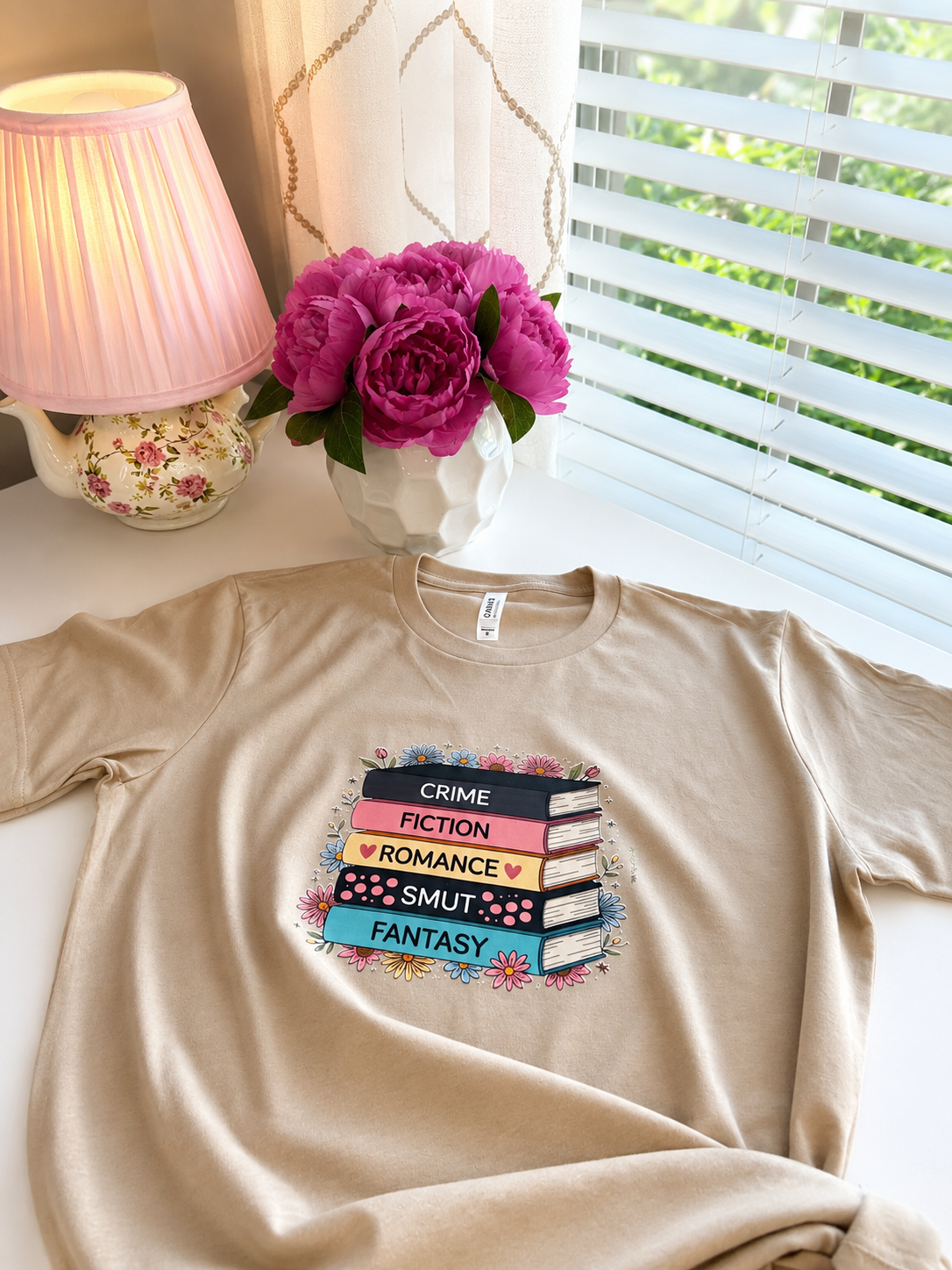 Books T -Shirt in Tan