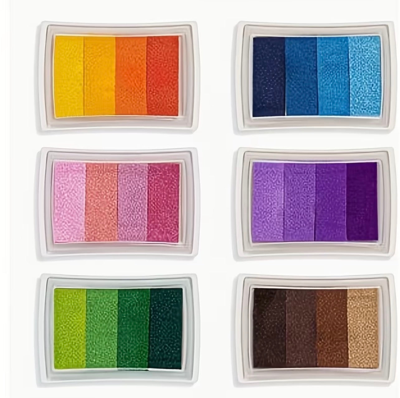 6 Packs - 24 Colours Ink Pads, Non-Toxic Rainbow Stamp Pad, Fingerprint Ink Pads for Stamping Card Making, Craft Stamp for Imagination, Scrapbooking, Card Making, Art, Craft.
