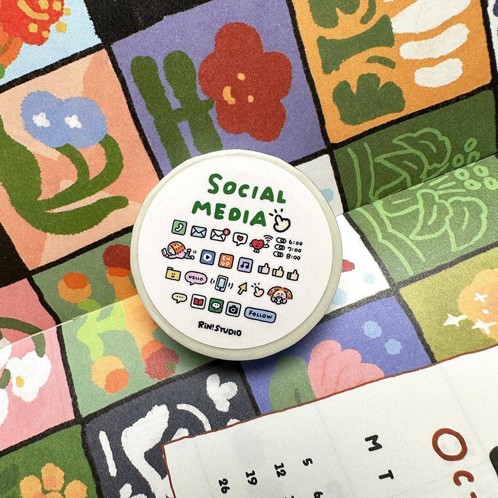 Social Media mini Washi Tape - on my phoe decoration tape RiN! Studio