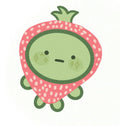 Smiski in a strawberry sticker