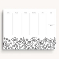 Floral Weekly Planner Notepad: Pressed Floral
