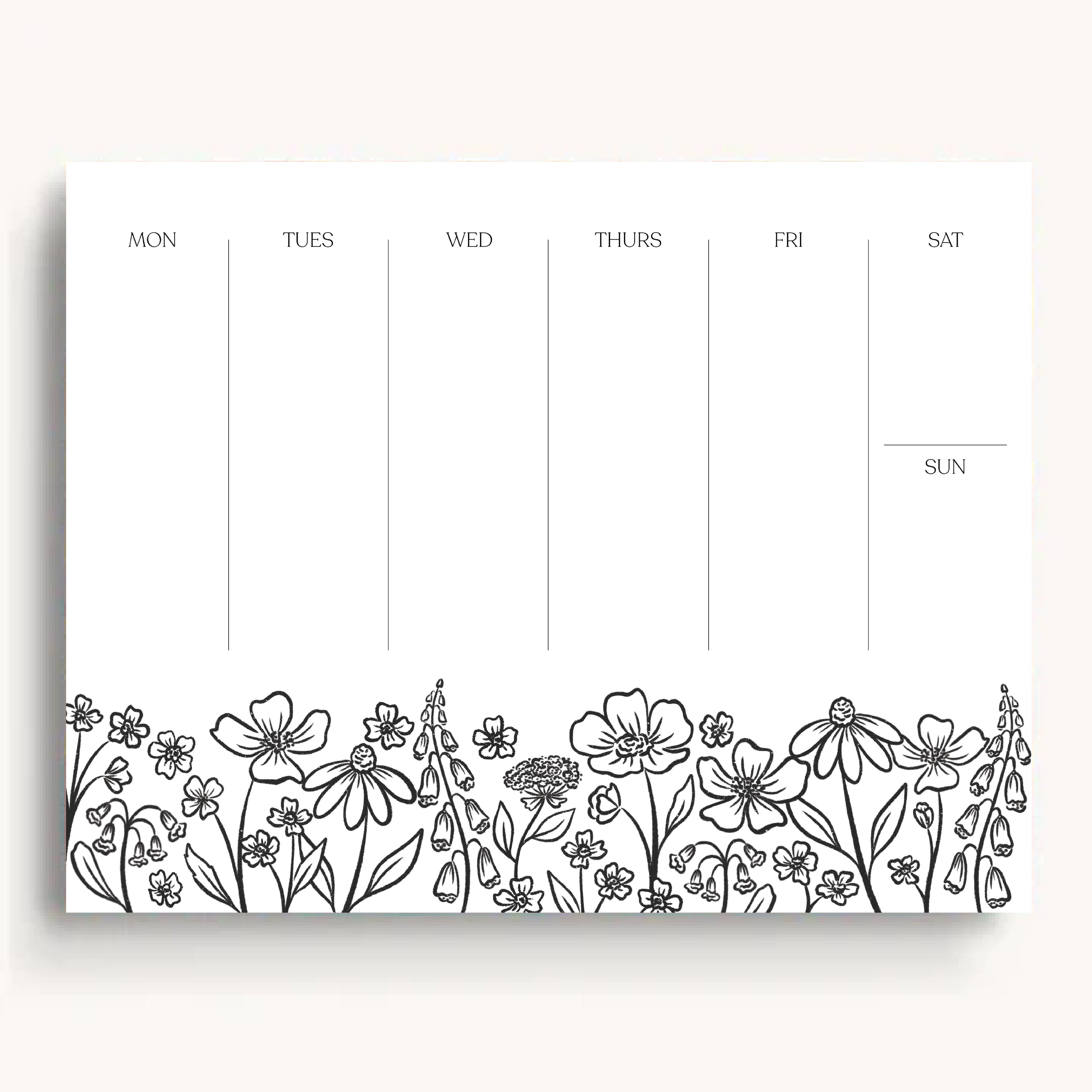 Floral Weekly Planner Notepad: Pressed Floral