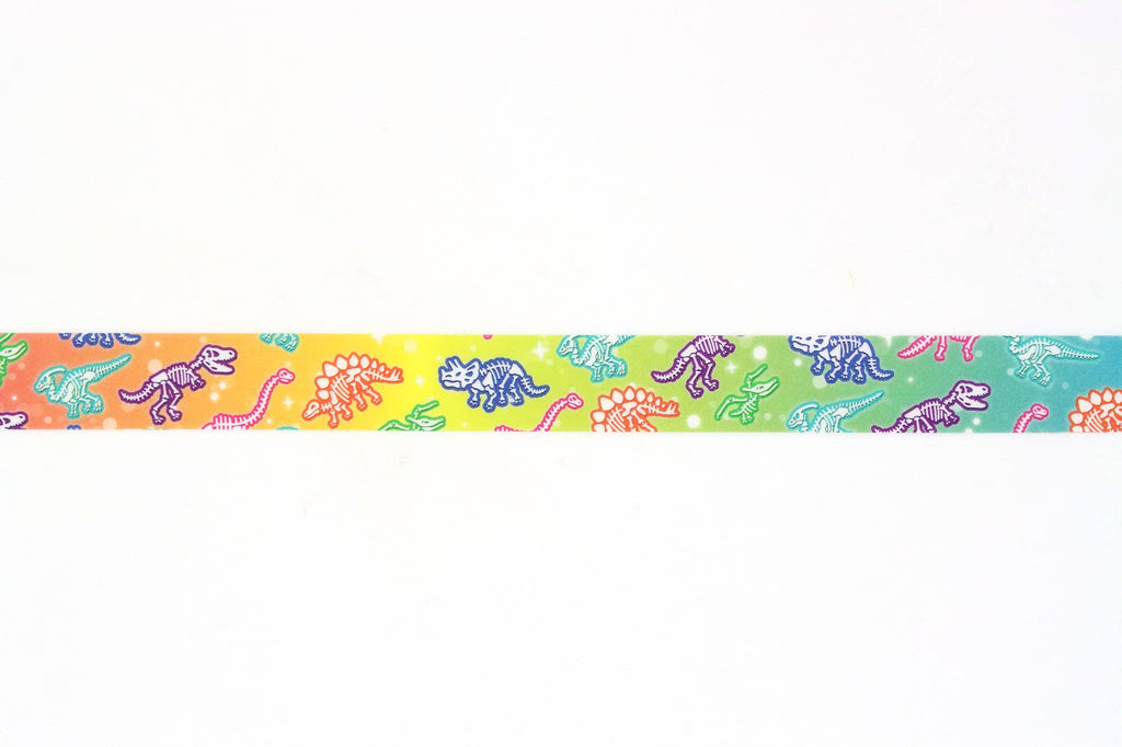 Rainbow Dino Washi Tape - Stationery | Decorative | Low-Tack