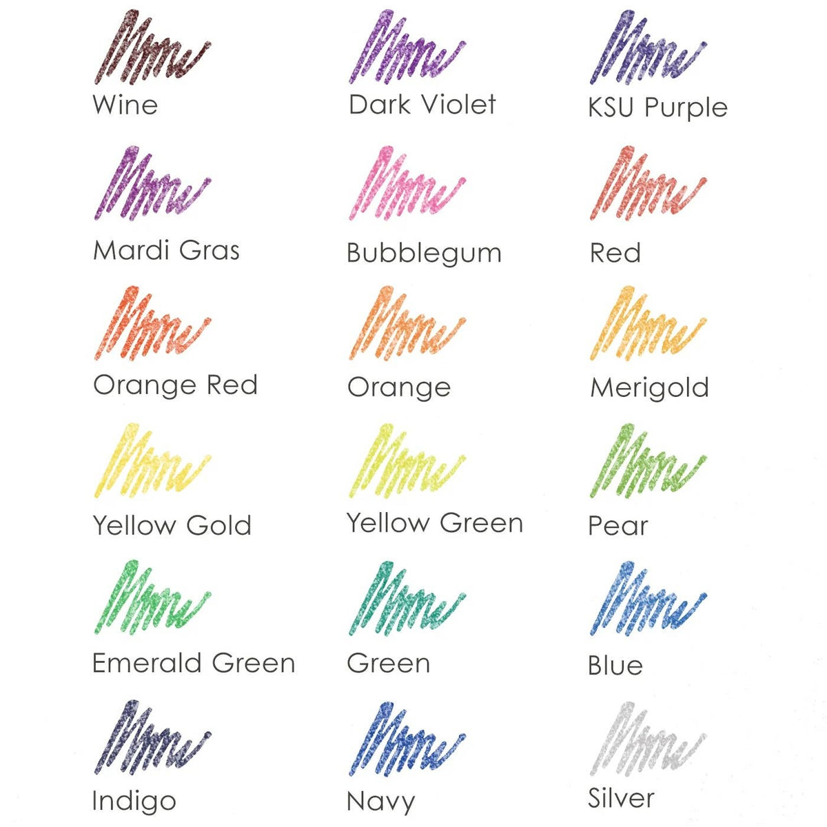 Capped Iridescent Glitter Gel Ink Pen Set Of 18