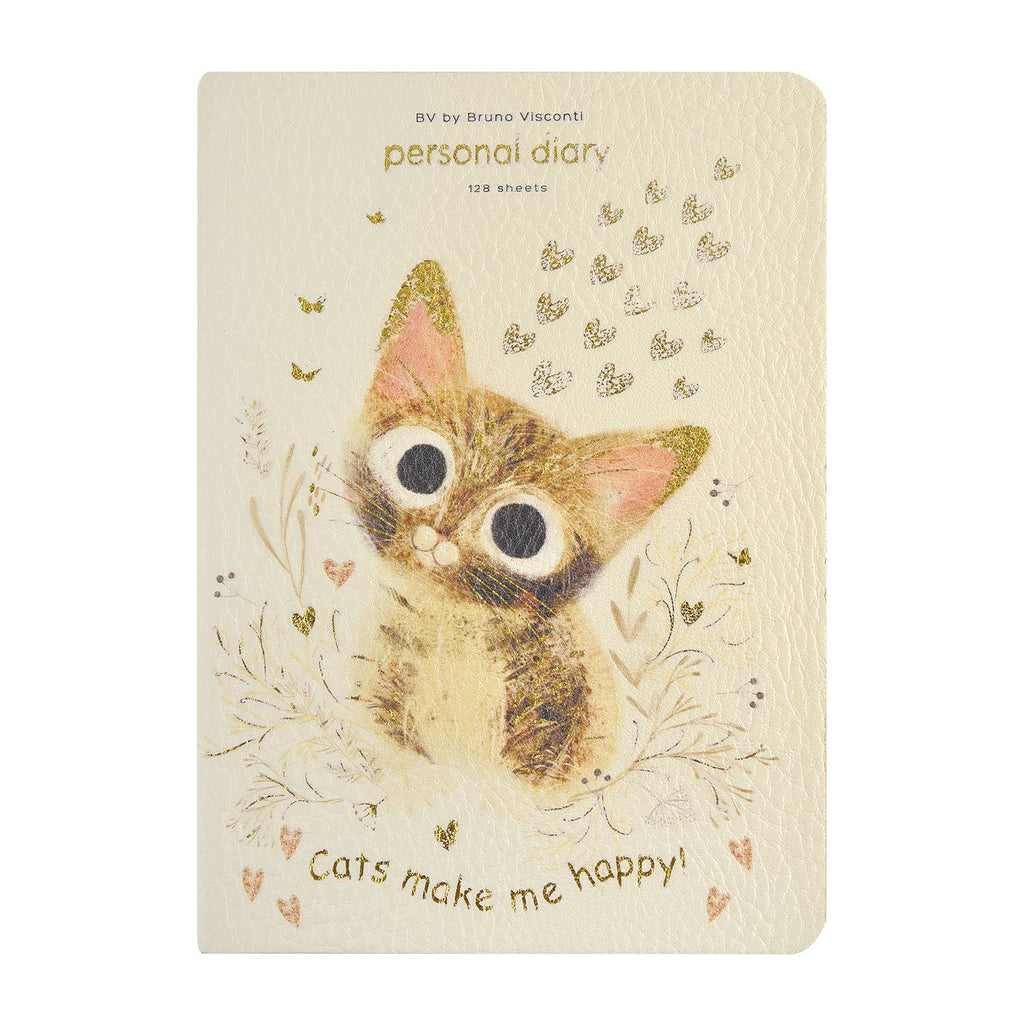 A6 Vegan Leather  Daily Planner Planner - Kitten