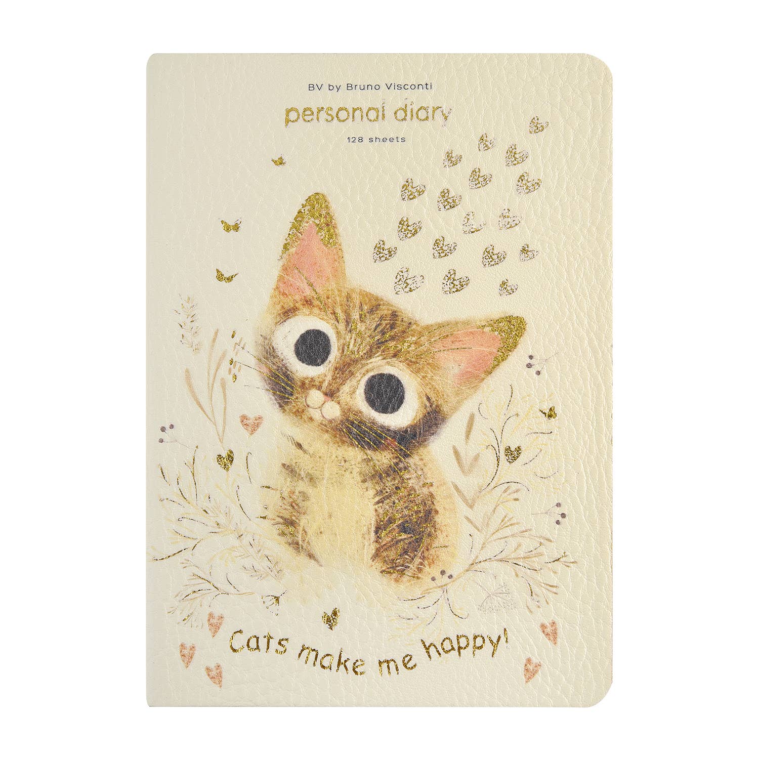 A6 Vegan Leather  Daily Planner Planner - Kitten