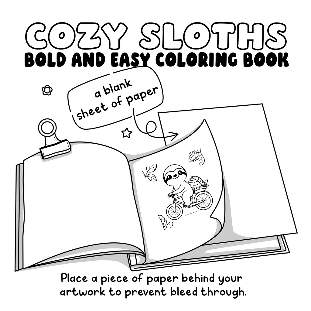 Cozy Sloths Bold and Easy Coloring Book
