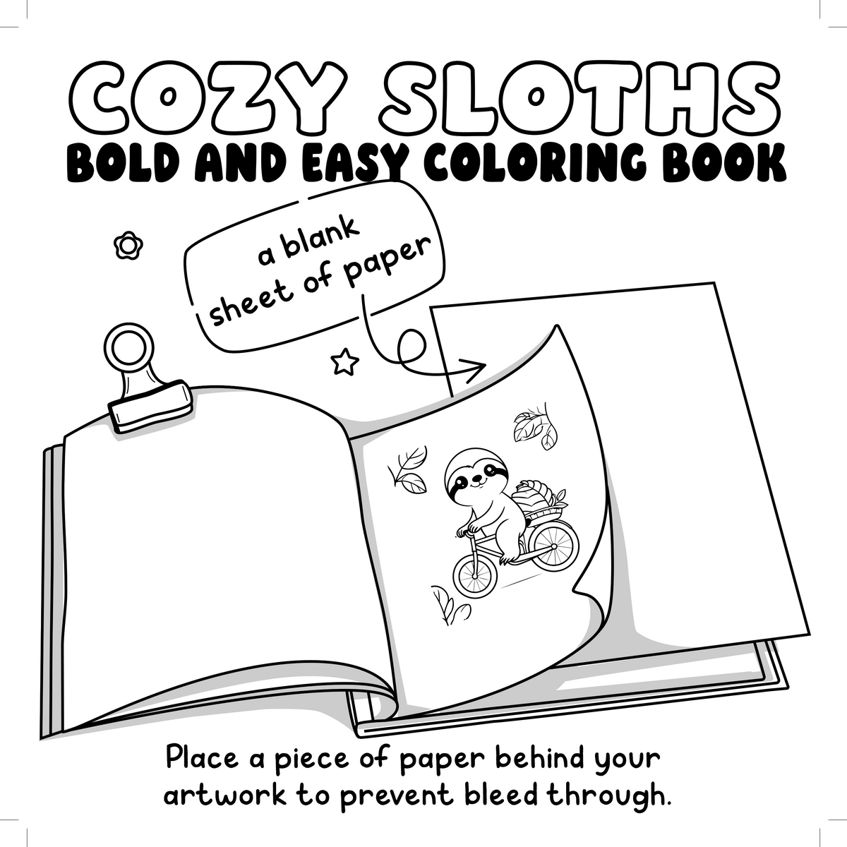 Cozy Sloths Bold and Easy Coloring Book