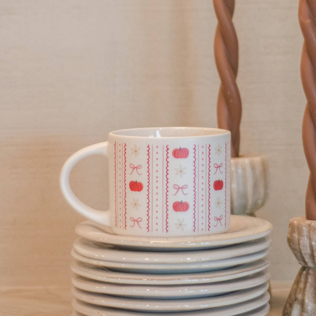 Pumpkins, Bows & Florals Fall Large Ceramic Coffee Mug