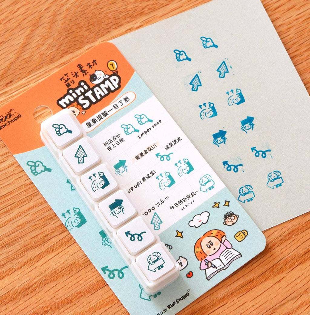 Mini 6 in 1 stamps - Arrow - Portable size
