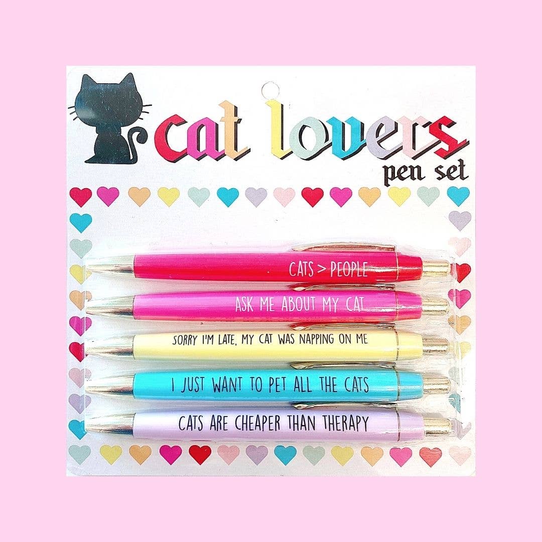 Cat Lovers Pen Set (funny gifts, cat mom gifts, novelty pen)
