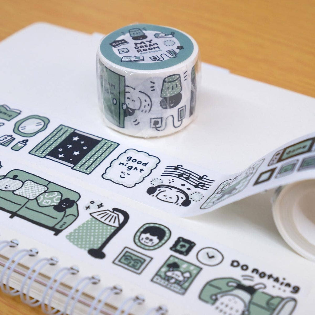 Kawaii Large Washi Tape Roll: Single Color, My dream room 3D Sticker, Scene sticker