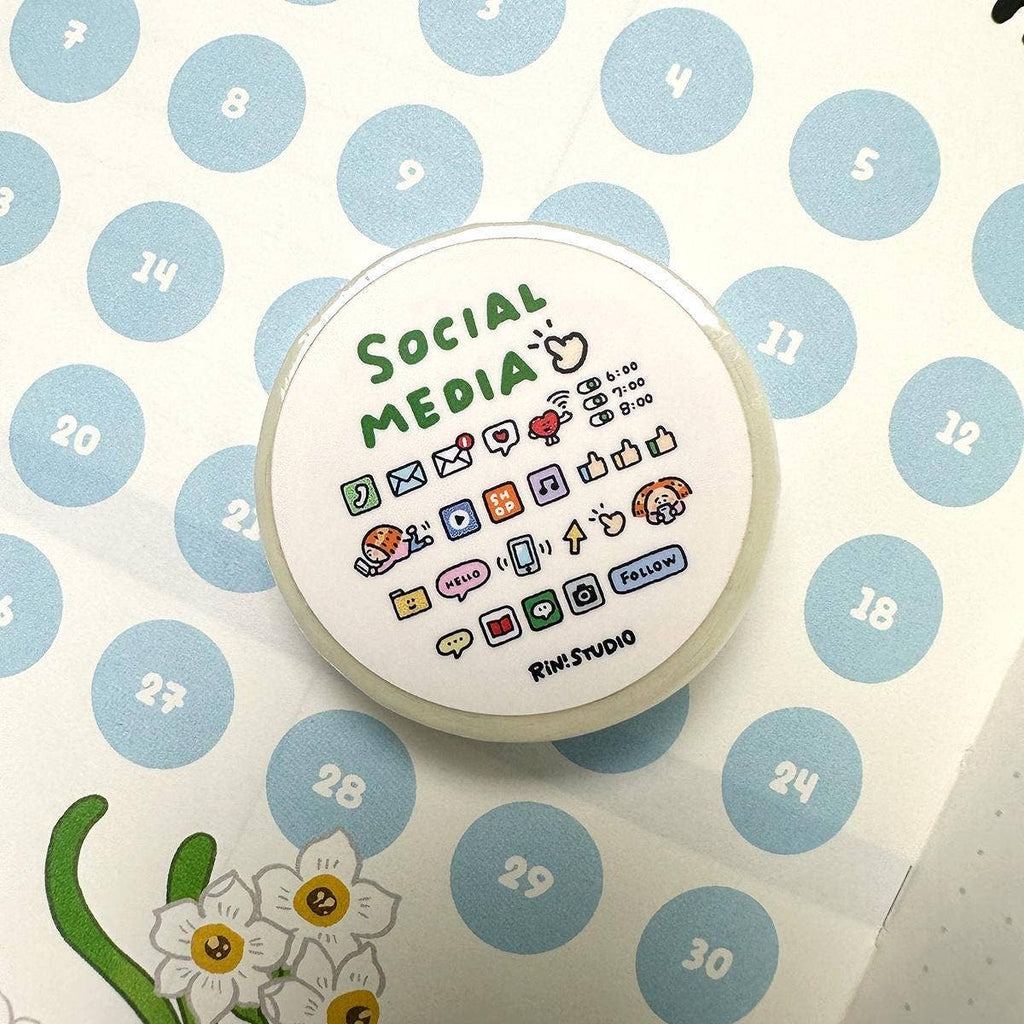 Social Media mini Washi Tape - on my phoe decoration tape RiN! Studio