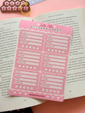 Pink Gingham Book Review Sticker Sheet