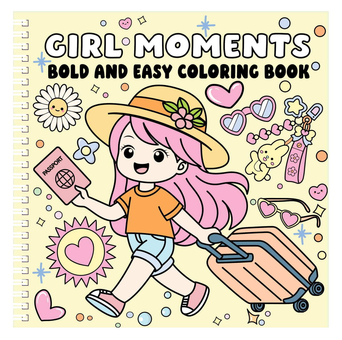 Girl Moments Bold and Easy Coloring Book (Spiral)