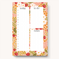 Floral Daily Planner Notepad: Strawberry Patch