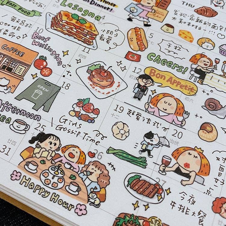 Bon Appetit Western Food Washi Tape - RiN Studio Vol. 11