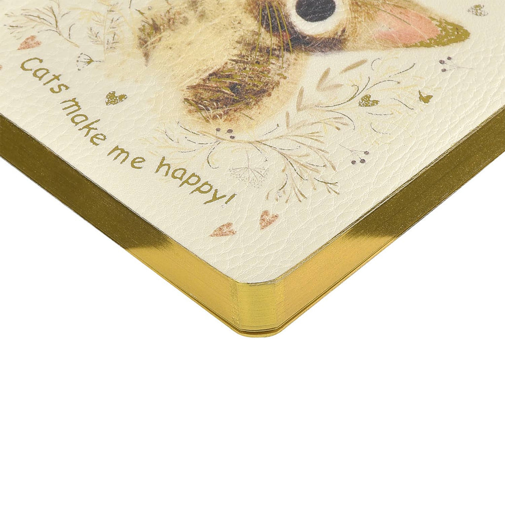 A6 Vegan Leather  Daily Planner Planner - Kitten